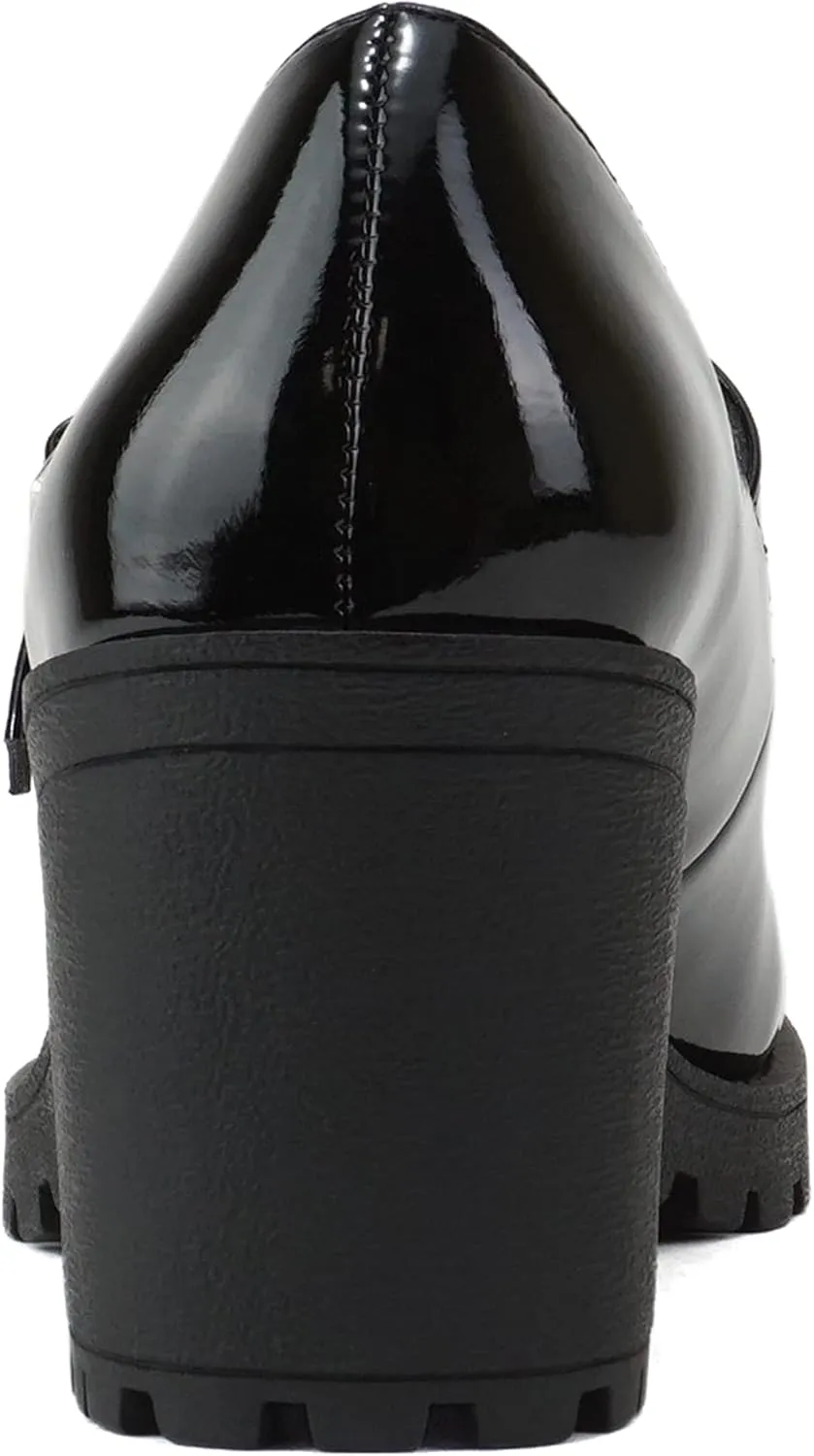Soda Eviana ~ Women Mary Jane Round Toe Mid Chunky Block Heel Lug Sole Pump with Adjustable Strap