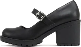 Soda Eviana ~ Women Mary Jane Round Toe Mid Chunky Block Heel Lug Sole Pump with Adjustable Strap