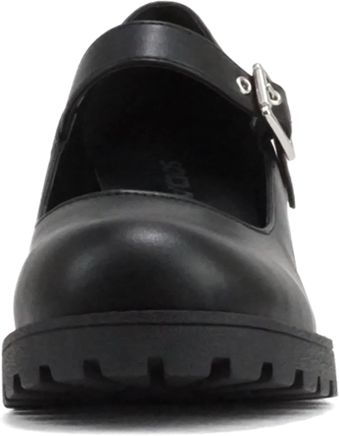 Soda Eviana ~ Women Mary Jane Round Toe Mid Chunky Block Heel Lug Sole Pump with Adjustable Strap