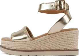 Soda Laguna ~ Women Square Toe Stitched Single Band Low Heel Espadrille Wedge Sandal with Adjustable Ankle Strap