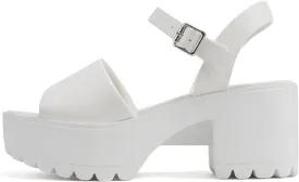Soda Stacie ~ Women Open Toe Lug Sole Mid Block Heeled Sandals with Adjustable Ankle Strap