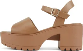 Soda Stacie ~ Women Open Toe Lug Sole Mid Block Heeled Sandals with Adjustable Ankle Strap