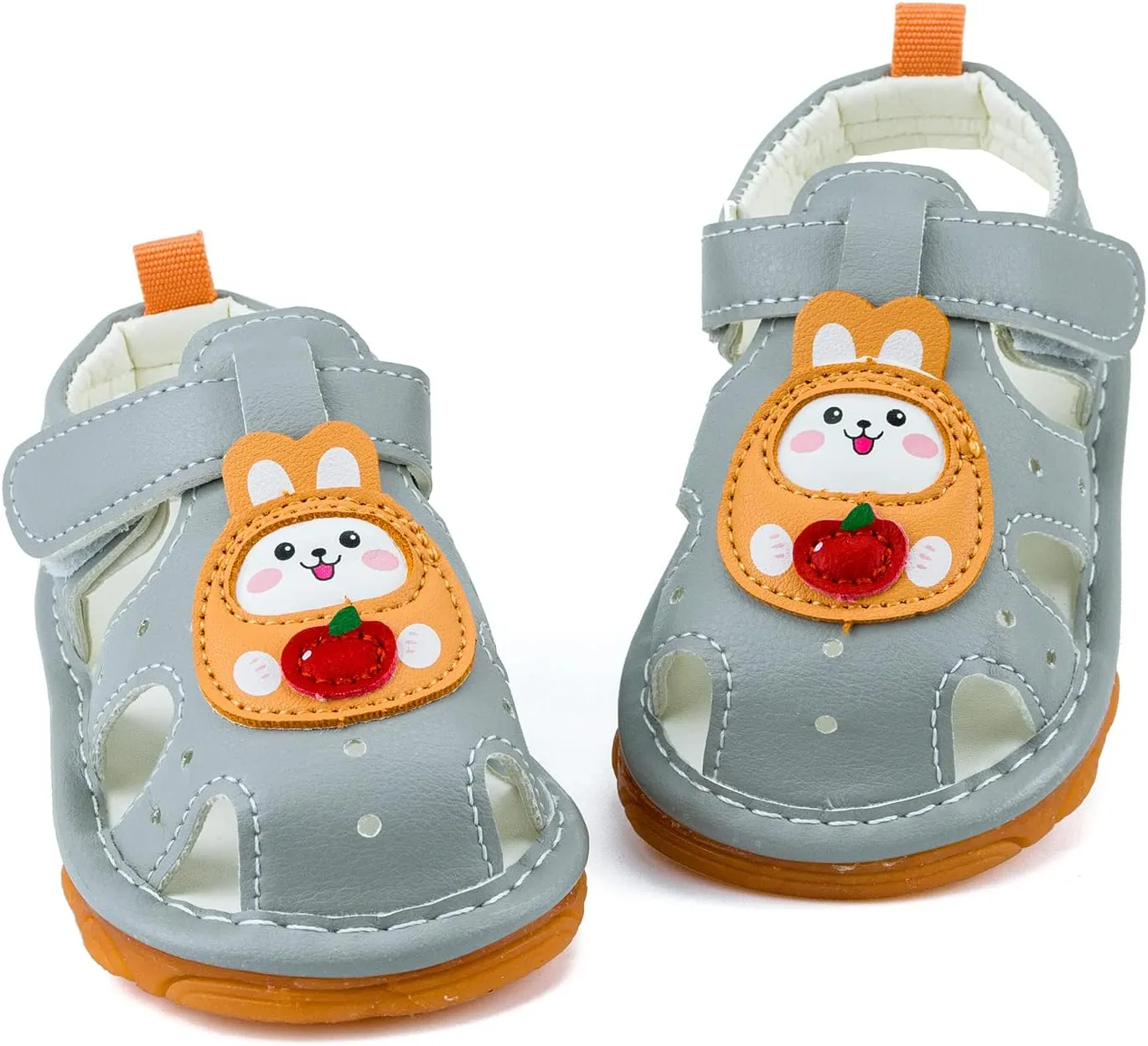 SOFMUO Baby Boys Girls Squeaky Sandals Non-Slip Soft Rubber Sole Closed Toe Infant Summer Outdoor Shoes Toddler First Walkers