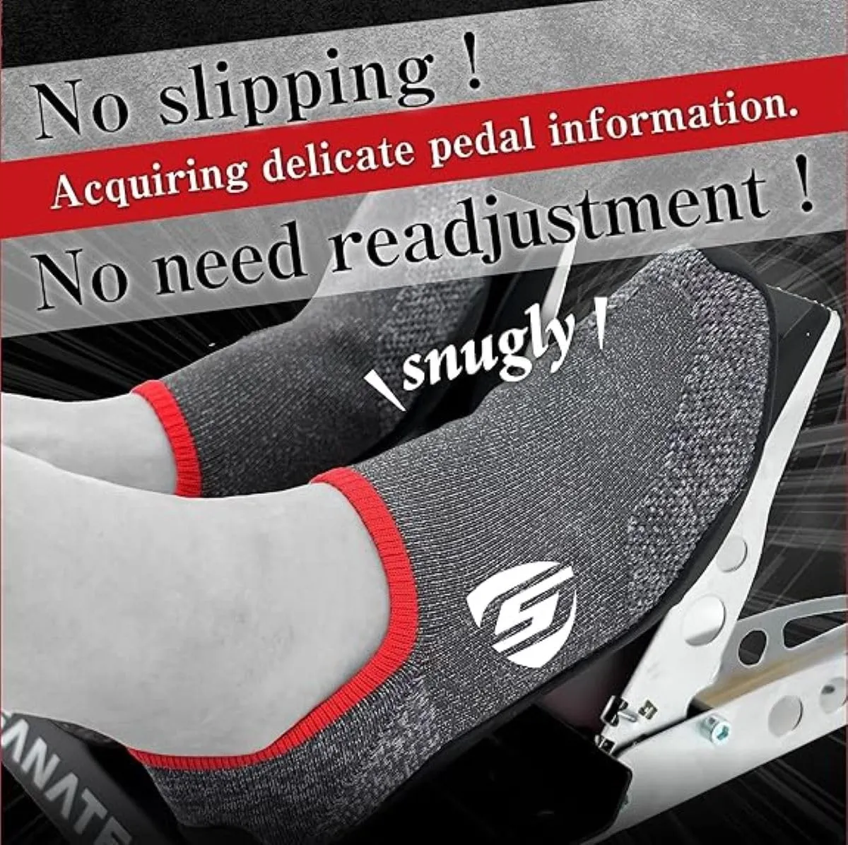 STRASSE SIM Racing Shoes - Special Grip, Thin & Lightweight for Hours of Comfortable Pedal Work in Sim Cockpit, Gran Turismo, PS4, PS5 Prestige Games