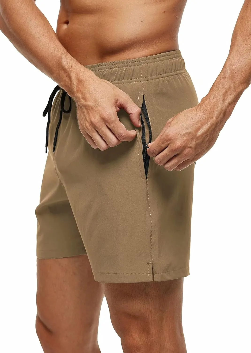 Tyhengta Men's Swim Trunks Quick Dry Beach Shorts with Zipper Pockets and Mesh Lining