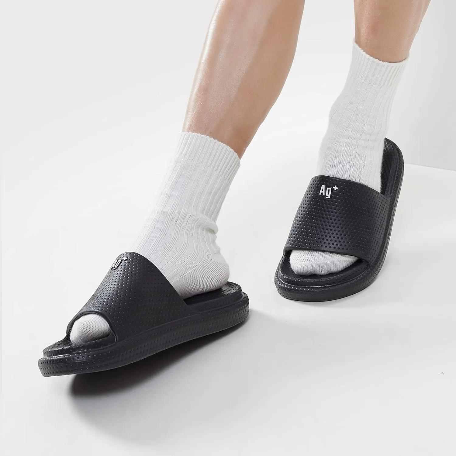 utune Cloud Slippers for Women and Men Massage Shower Bathroom Non-Slip Open Toe Super Soft Comfy Thick Sole Home House Cloud Cushion Slide Sandals for Indoor & Outdoor AG  Slides