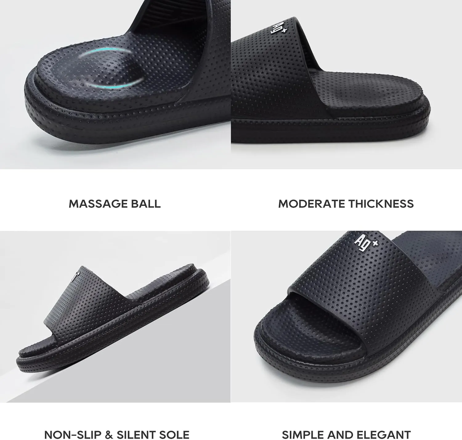 utune Cloud Slippers for Women and Men Massage Shower Bathroom Non-Slip Open Toe Super Soft Comfy Thick Sole Home House Cloud Cushion Slide Sandals for Indoor & Outdoor AG  Slides