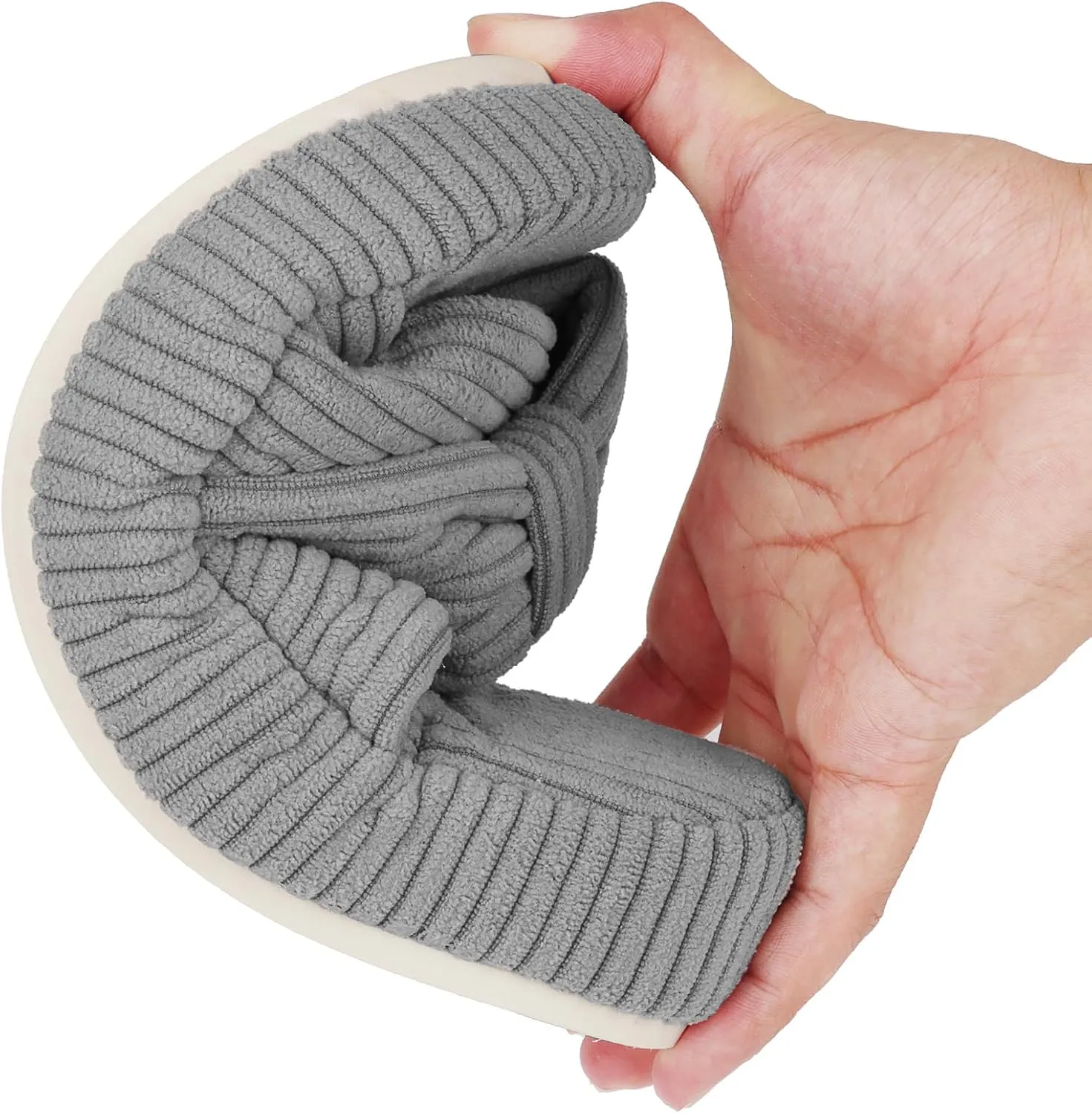 Women's Comfy Memory Foam Corduroy Bow Slip-On Open Toe Bedroom Slides Home Slippers Indoor/Outdoor