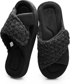 Women's Orthotic Slippers with Arch Support Adjustable Orthopedic Slipper Memory Foam Ladies House Shoes Indoor Slip On for Plantar Fasciitis