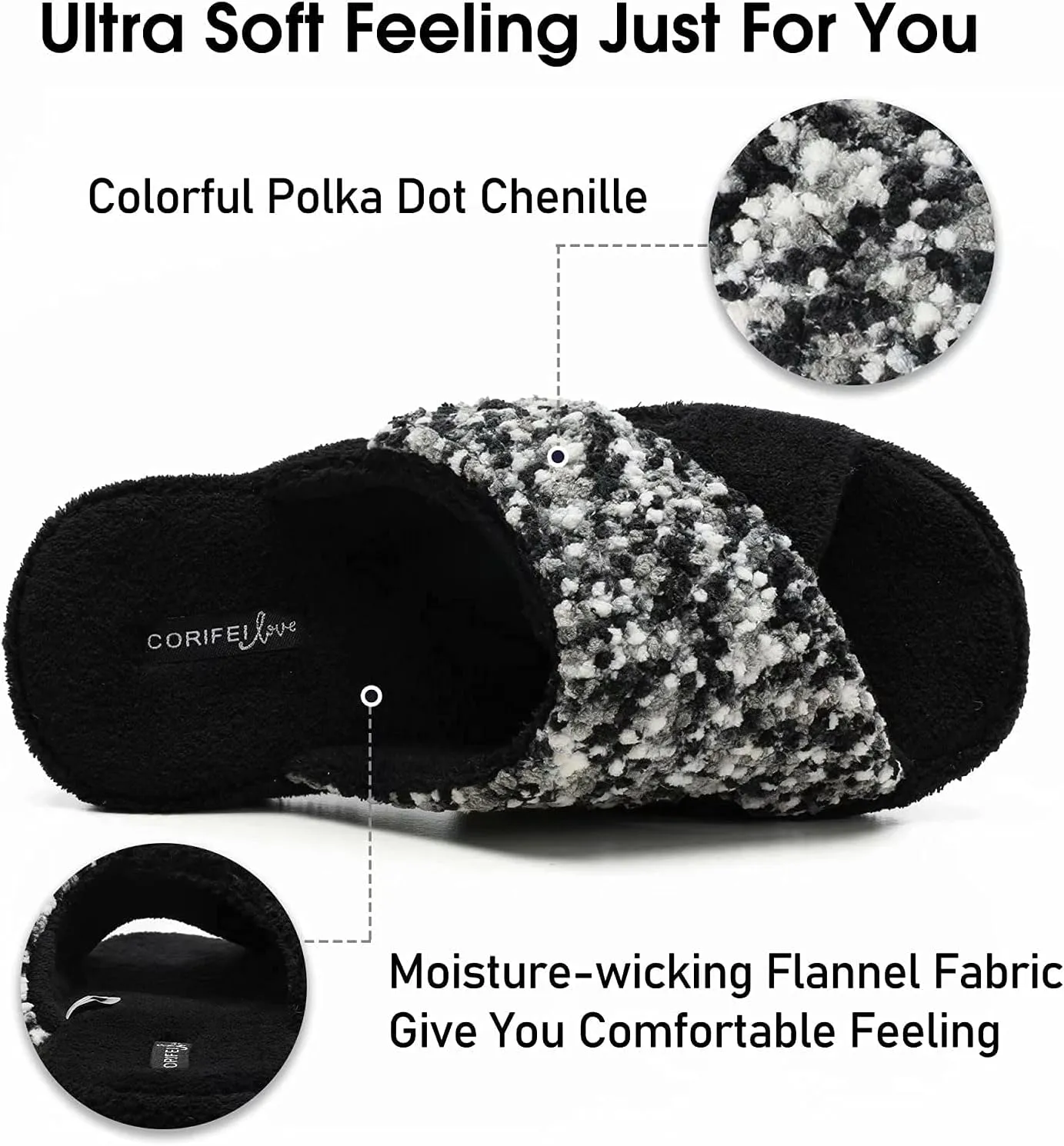 Women's Orthotic Slippers with Arch Support Adjustable Orthopedic Slipper Memory Foam Ladies House Shoes Indoor Slip On for Plantar Fasciitis