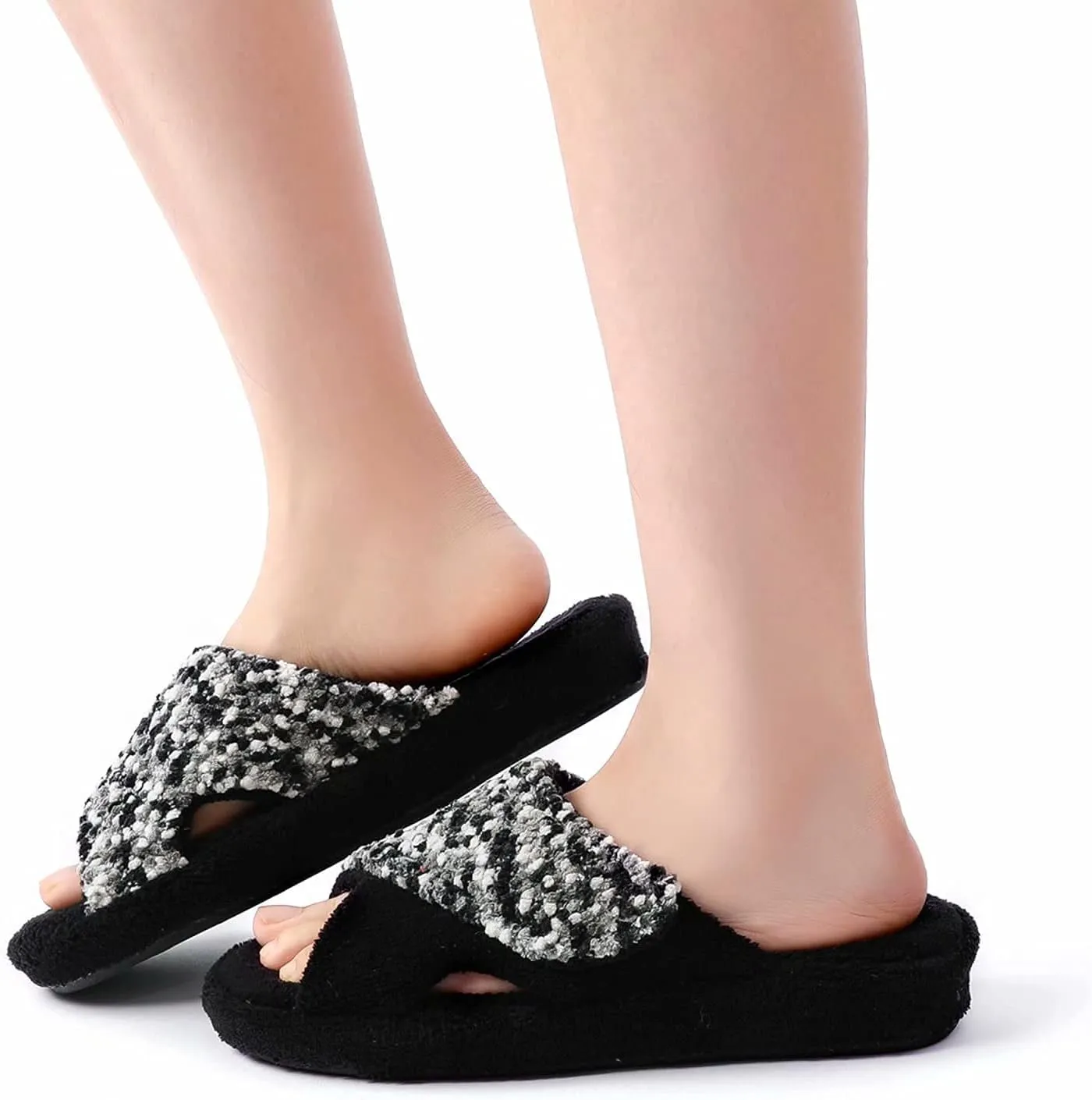 Women's Orthotic Slippers with Arch Support Adjustable Orthopedic Slipper Memory Foam Ladies House Shoes Indoor Slip On for Plantar Fasciitis