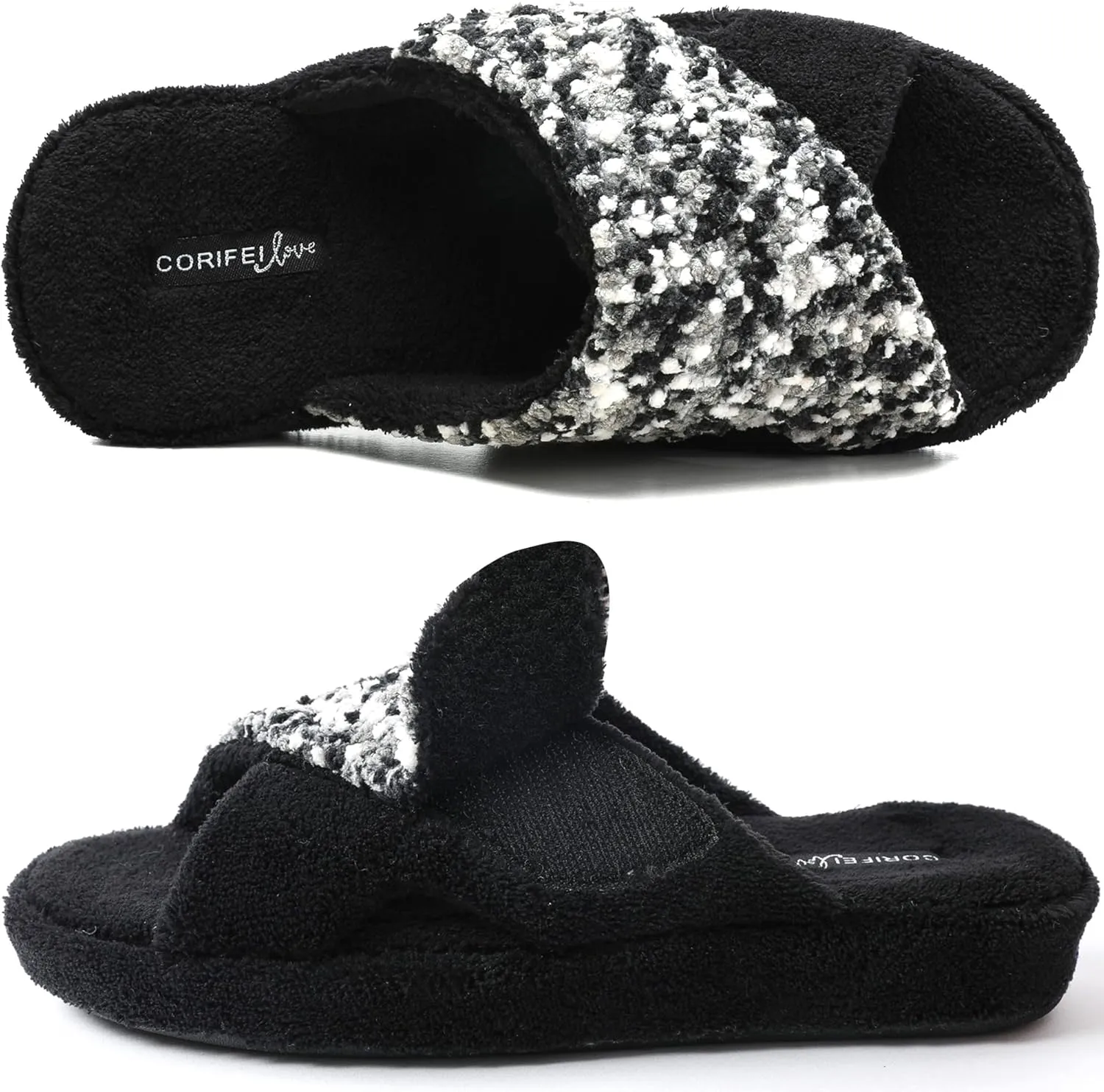 Women's Orthotic Slippers with Arch Support Adjustable Orthopedic Slipper Memory Foam Ladies House Shoes Indoor Slip On for Plantar Fasciitis