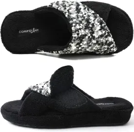 Women's Orthotic Slippers with Arch Support Adjustable Orthopedic Slipper Memory Foam Ladies House Shoes Indoor Slip On for Plantar Fasciitis
