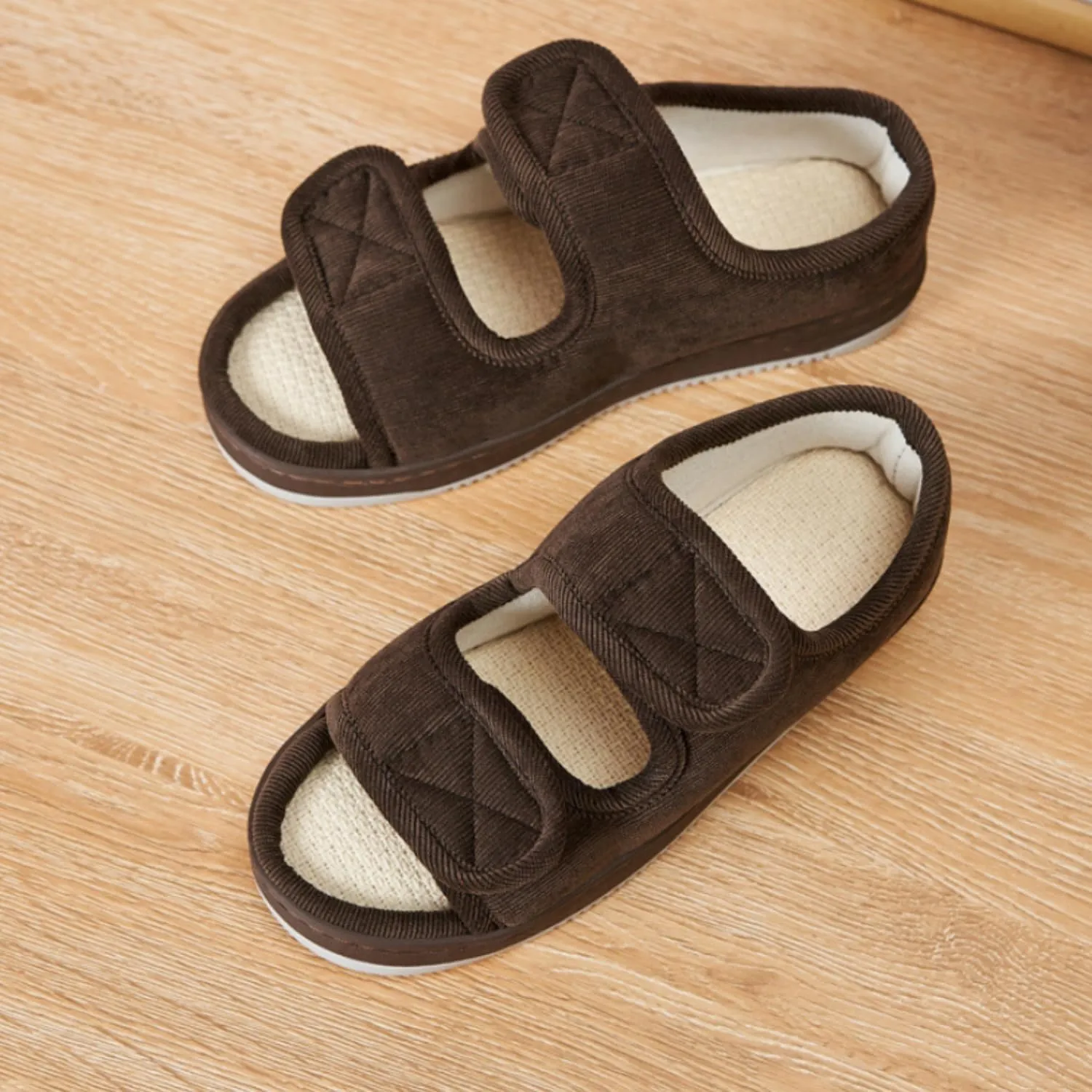 XGOPTS Diabetic Sandals for Women Men Extra Wide Width Summer Edema Swollen Slippers Adjustable Open Toe Surgical Shoes Anti-skid Breathable Orthopedic Footwear Memory Foam Soft Elderly Sandals