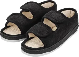XGOPTS Diabetic Sandals for Women Men Extra Wide Width Summer Edema Swollen Slippers Adjustable Open Toe Surgical Shoes Anti-skid Breathable Orthopedic Footwear Memory Foam Soft Elderly Sandals